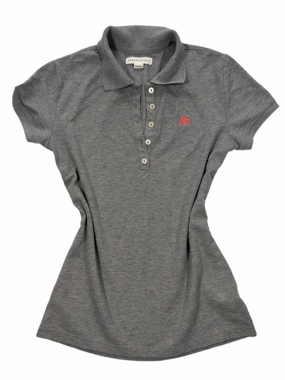 Aeropostale Gray Polo with Pink Embroidered Logo